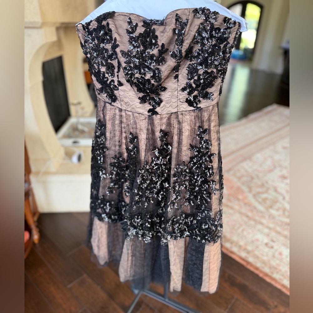 Dress the Population Champagne Satin Gown